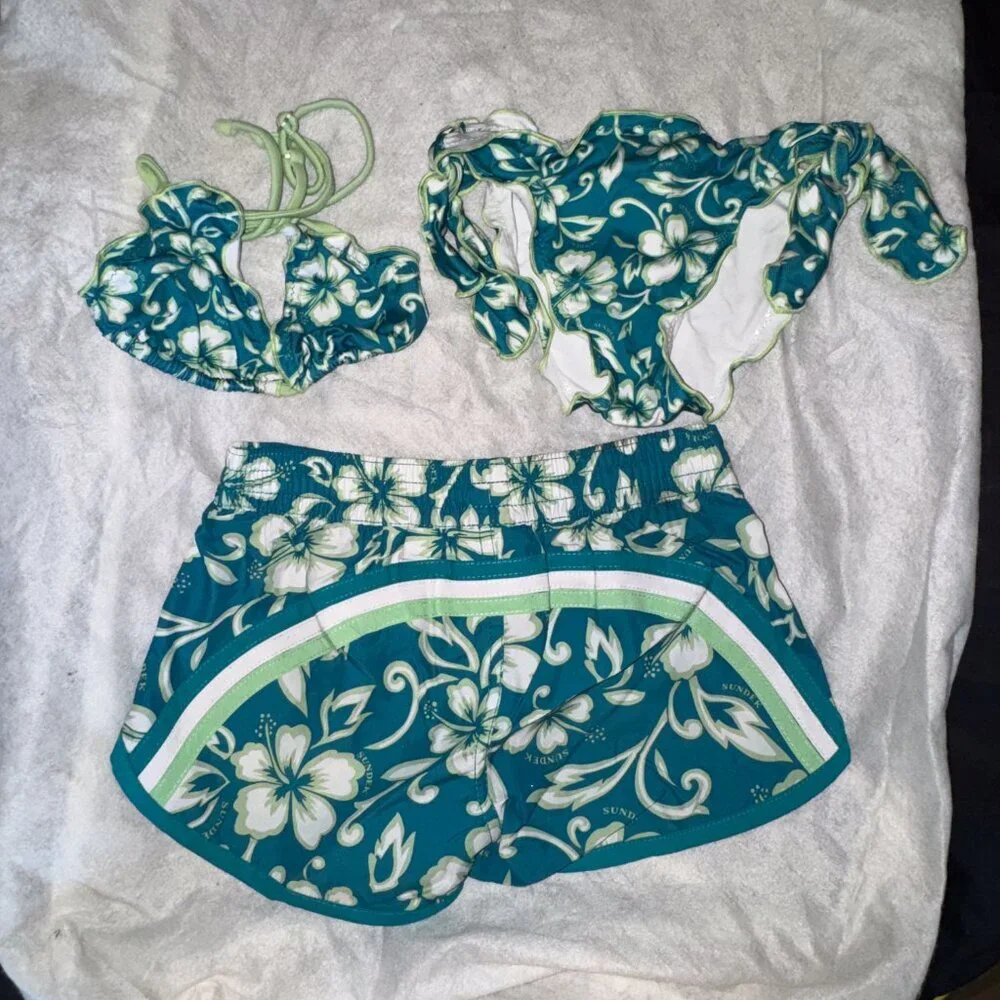 Sundek Girl Bikini Set and matching swim shorts NWOT